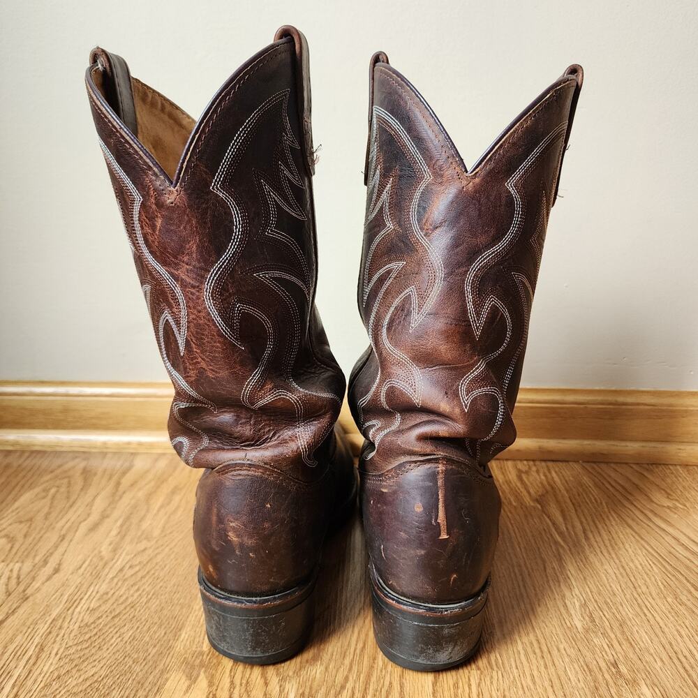 Double-H Leather Cowboy Boots Mens Size 9.5 D Pull On Work Western AG7 3282 - Picture 2 of 12